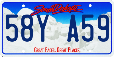 SD license plate 58YA59