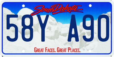 SD license plate 58YA90