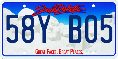 SD license plate 58YB05