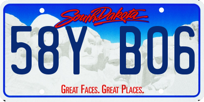 SD license plate 58YB06