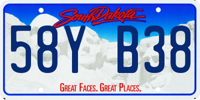 SD license plate 58YB38