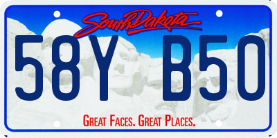SD license plate 58YB50