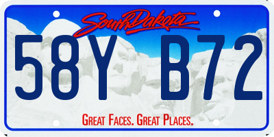 SD license plate 58YB72