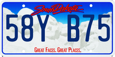 SD license plate 58YB75