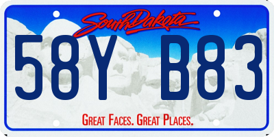 SD license plate 58YB83
