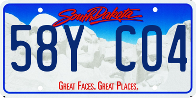 SD license plate 58YC04