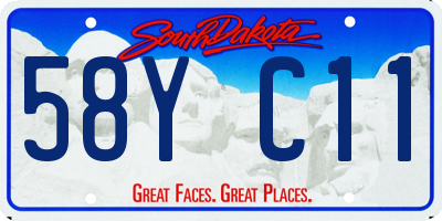 SD license plate 58YC11