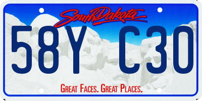 SD license plate 58YC30