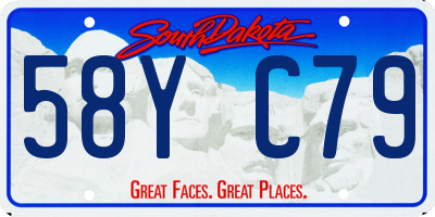SD license plate 58YC79