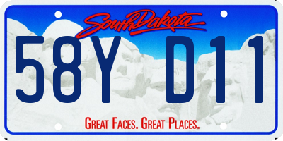 SD license plate 58YD11