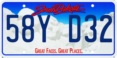 SD license plate 58YD32