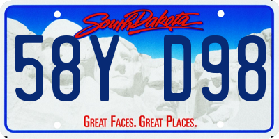 SD license plate 58YD98