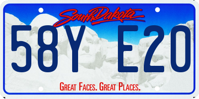 SD license plate 58YE20
