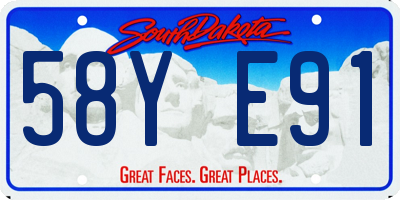 SD license plate 58YE91