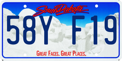 SD license plate 58YF19