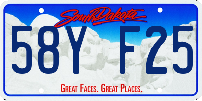 SD license plate 58YF25