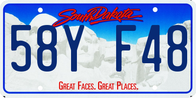 SD license plate 58YF48
