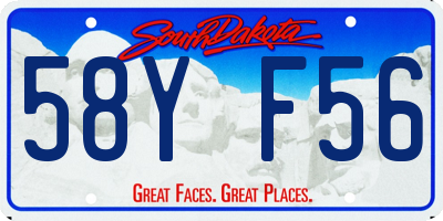 SD license plate 58YF56