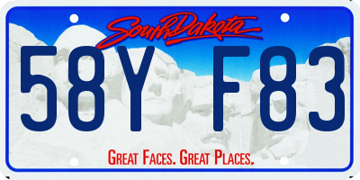 SD license plate 58YF83