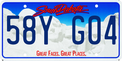 SD license plate 58YG04