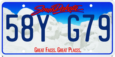 SD license plate 58YG79
