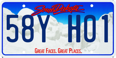 SD license plate 58YH01