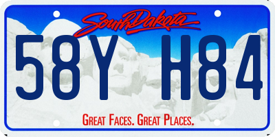 SD license plate 58YH84