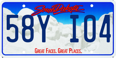 SD license plate 58YI04