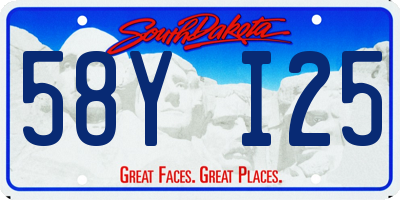 SD license plate 58YI25