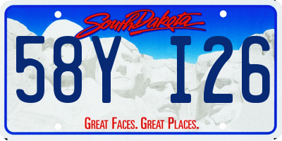 SD license plate 58YI26