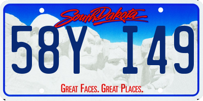 SD license plate 58YI49