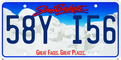 SD license plate 58YI56