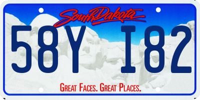 SD license plate 58YI82