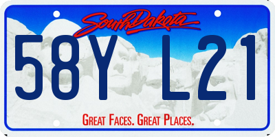 SD license plate 58YL21