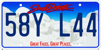 SD license plate 58YL44