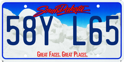 SD license plate 58YL65