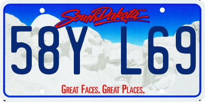 SD license plate 58YL69