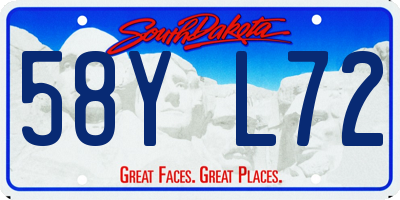 SD license plate 58YL72
