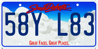 SD license plate 58YL83