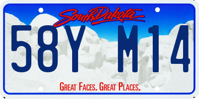 SD license plate 58YM14