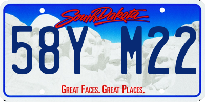 SD license plate 58YM22