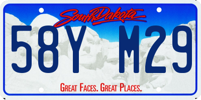 SD license plate 58YM29