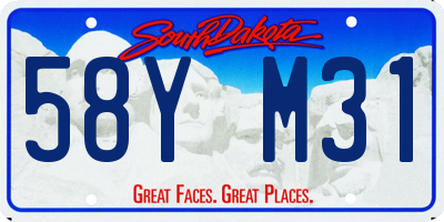 SD license plate 58YM31