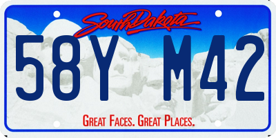 SD license plate 58YM42