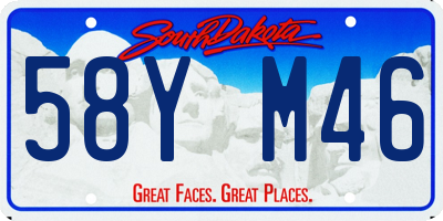 SD license plate 58YM46