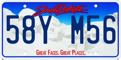 SD license plate 58YM56