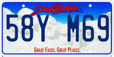 SD license plate 58YM69