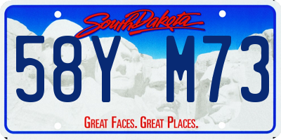 SD license plate 58YM73
