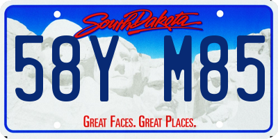 SD license plate 58YM85