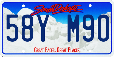 SD license plate 58YM90